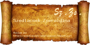 Szedlacsek Zseraldina névjegykártya
